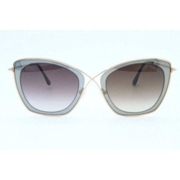 Tom Ford India-02 TF 605 50K Cat Eye Gold Sunglasses Gradient Brown Lens 53mm(B)